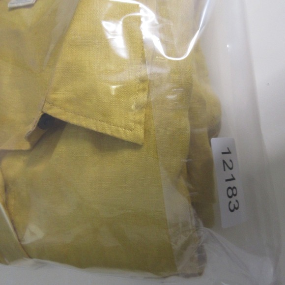 Magaschoni Top XL Mustard Yellow Linen Boxy Button Up Flowy Lagenlook Beach Boho - Picture 9 of 9